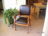 Wood Chair with Leather Seat and Back