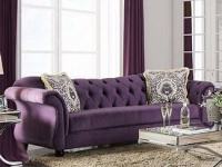 This purple rolled arm sofa turned out beautiful.