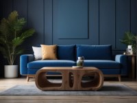 Blue velvet sofa from utah\'s best upholstery