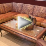 Custom leather sectional featured in Sofa Biz video ad.