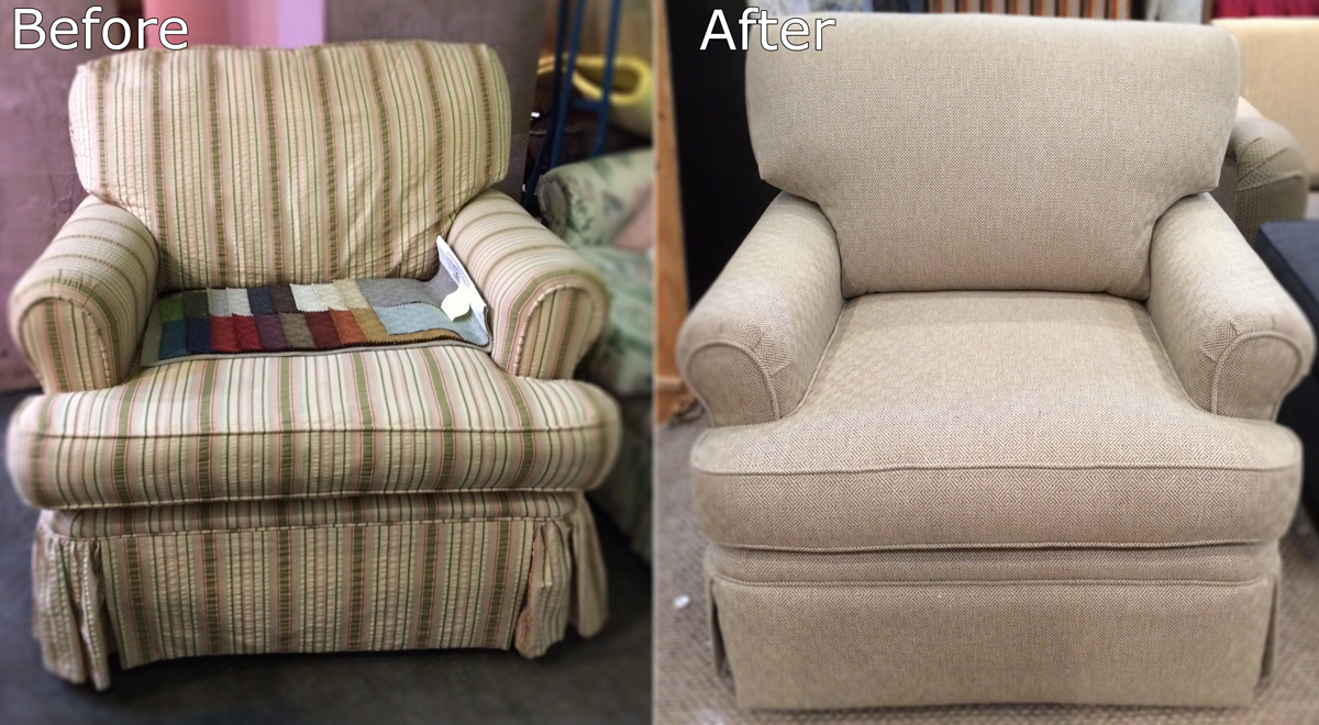 Before and After Rolled Arm Chair