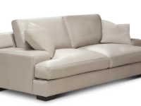 flat arm sofa with low arms in leather