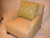 Corded Lounge Chairs with Custom Green Sunburst Pillow Cushions